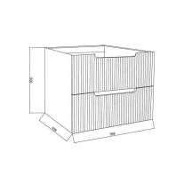 Mobilier pentru lavoar pe blat Fluminia, Malta, finisaj riflat, 60 cm, Rovere Oro