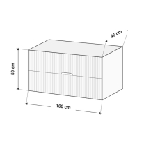 Mobilier pentru lavoar pe blat Fluminia, Malta, finisaj riflat, 100 cm, salvia