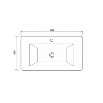 Lavoar compozit Fluminia PISA-80, cu colțuri rotunjite, 80 x 46 cm, alb mat