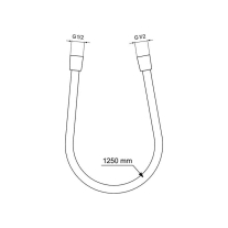 Furtun de duș Ideal Standard, Idealflex, 125 cm lungime, negru mat