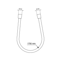 Furtun de duș Ideal Standard, Idealflex, 175 cm lungime, crom