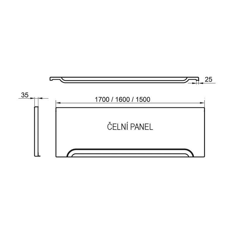 Panou frontal Ravak pentru cadă, 150 cm, alb