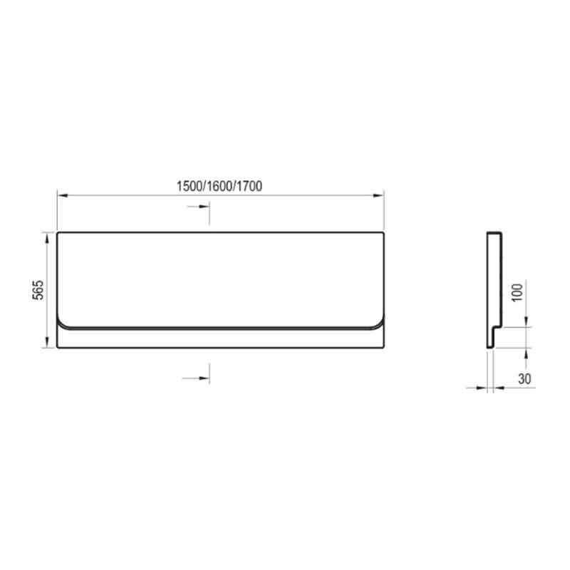 Panou frontal cadă Ravak Chrome A 150, acril, 150 cm, alb