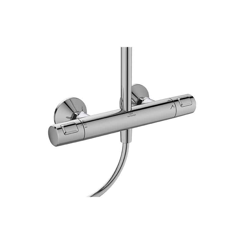 Coloană de duș cu baterie termostatată Ideal Standard, Ceratherm T25, crom