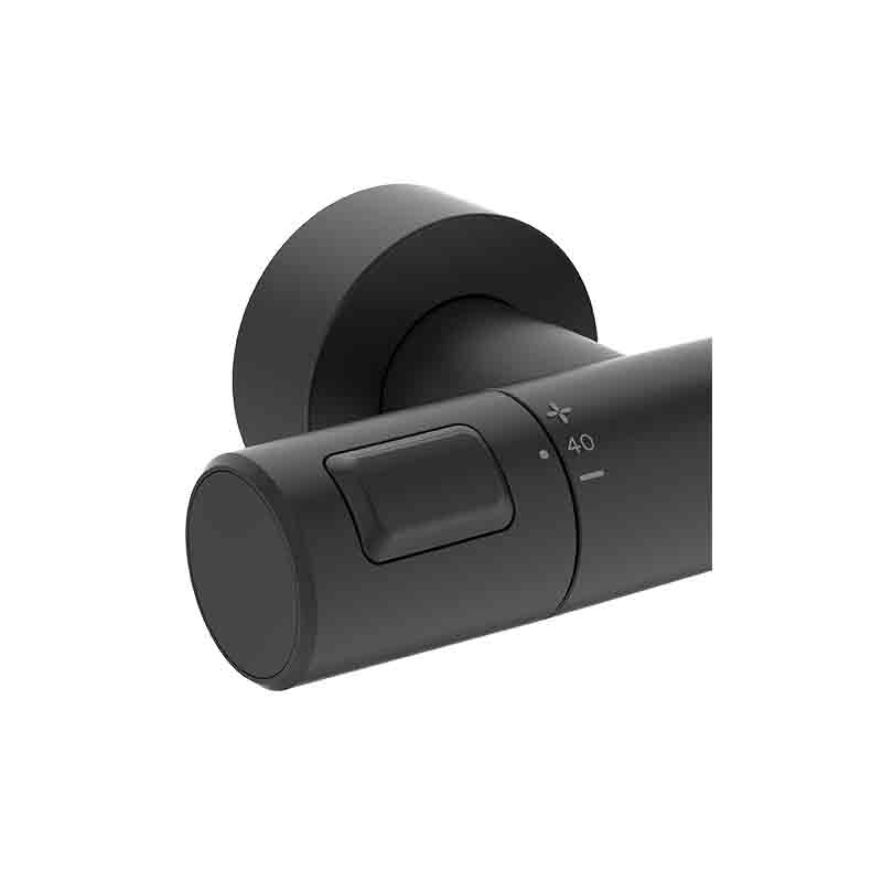 Coloană de duș cu baterie termostatată Ideal Standard Ceratherm T25, negru mat