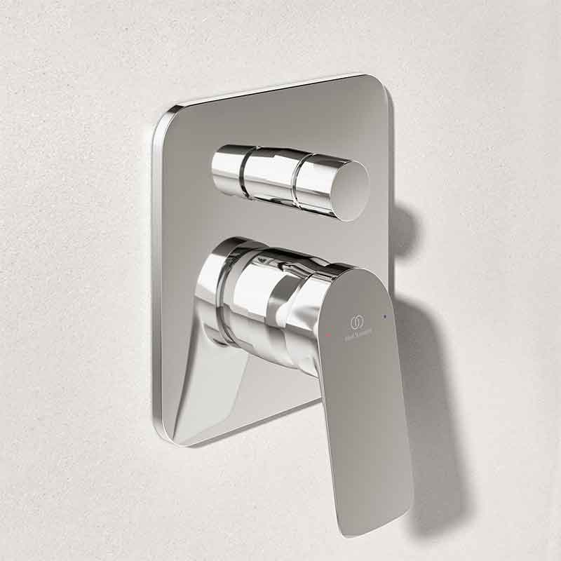Baterie cadă-duș încastrată Ideal Standard Ceralife C, pătrată, 2 funcții, crom