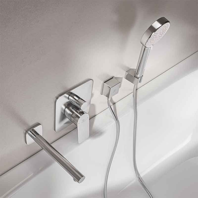 Baterie cadă-duș încastrată Ideal Standard Ceralife C, pătrată, 2 funcții, crom