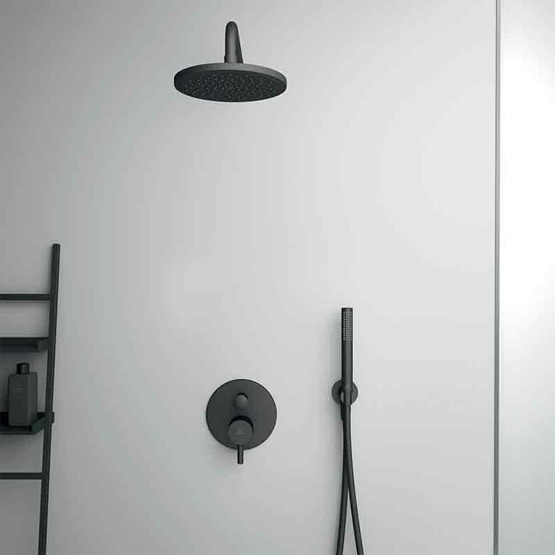 Pălărie de duș Ideal Standard Idealrain, Ø 200 mm, negru mat