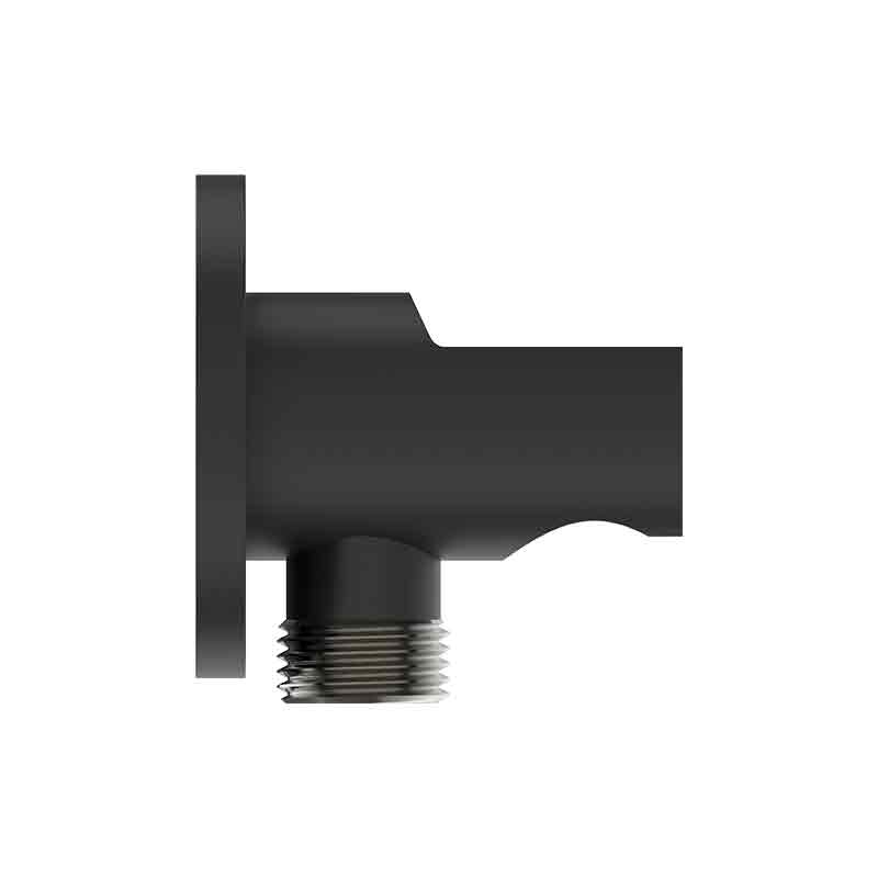 Cot racord de perete pentru duș Ideal Standard Idealrain, profil rotund, negru mat