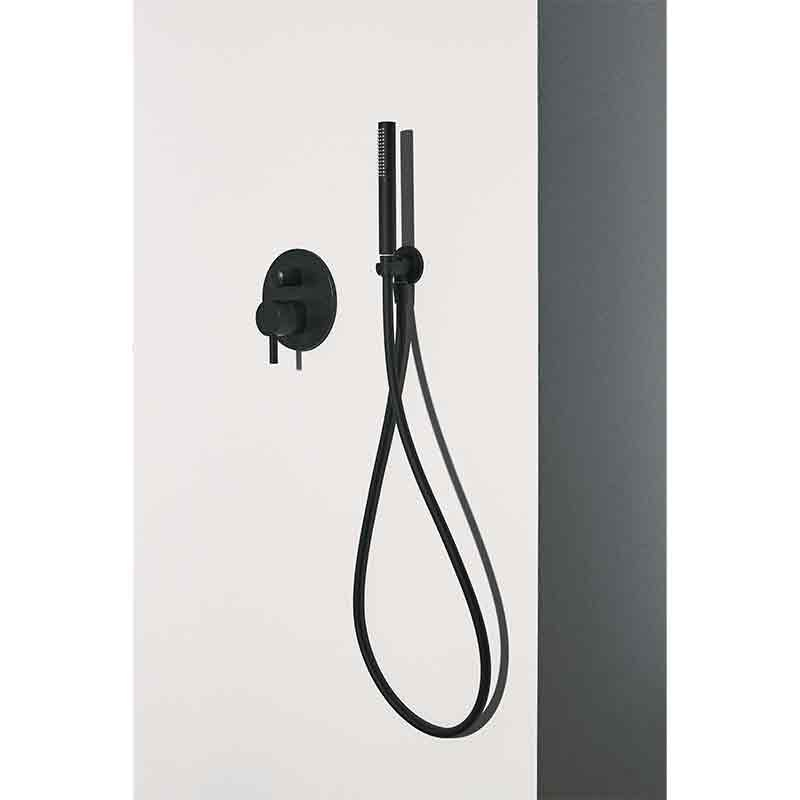 Cot racord de perete pentru duș Ideal Standard Idealrain, profil rotund, negru mat
