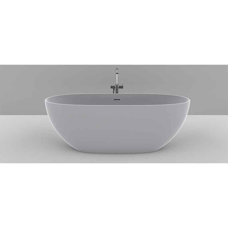 Cadă freestanding TEKO Nubia, din marmură turnată, cu preaplin, 157x65 cm, finisaj Gelcoat rose marble mat