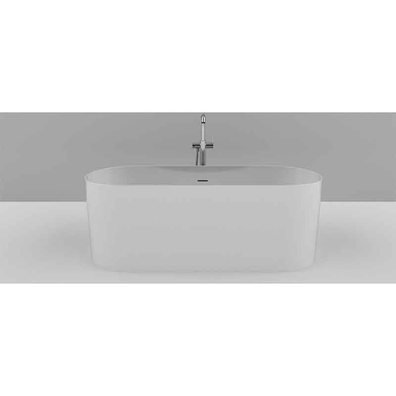 Cadă de baie TEKO Zanzibar din compozit mineral, 157 x 63,5 cm, alb lucios