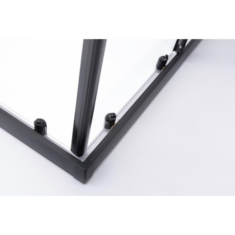 Cabină de duș pătrată Mediterraneo Siri Black 80x80 cm, cu uși culisante rabatabile, sticlă securizată 5 mm, negru mat