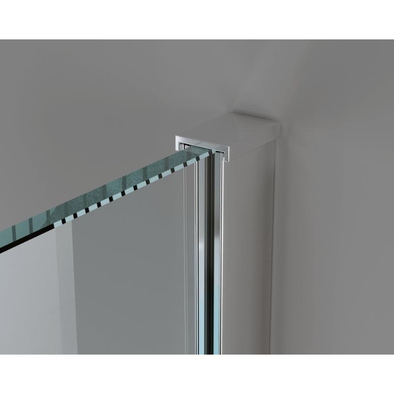 Paravan de duș Walk-In Mediterraneo Trixie 90 cm, sticlă securizată 8 mm, profil crom