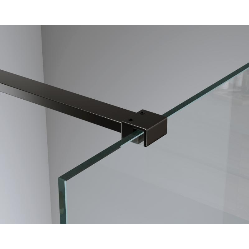 Paravan de duș Walk-In Mediterraneo Trixie 80 cm, sticlă securizată 8 mm, profil negru mat