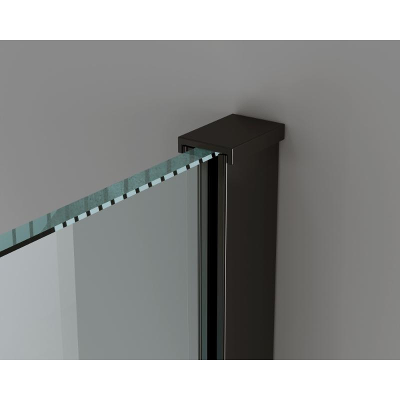 Paravan de duș Walk-In Mediterraneo Trixie 90 cm, sticlă securizată 8 mm, profil negru mat