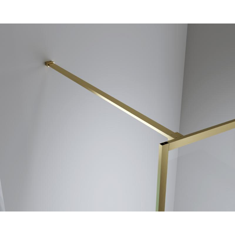 Paravan de duș Walk-In Mediterraneo Trixie 120 cm, sticlă securizată 8 mm, profil auriu