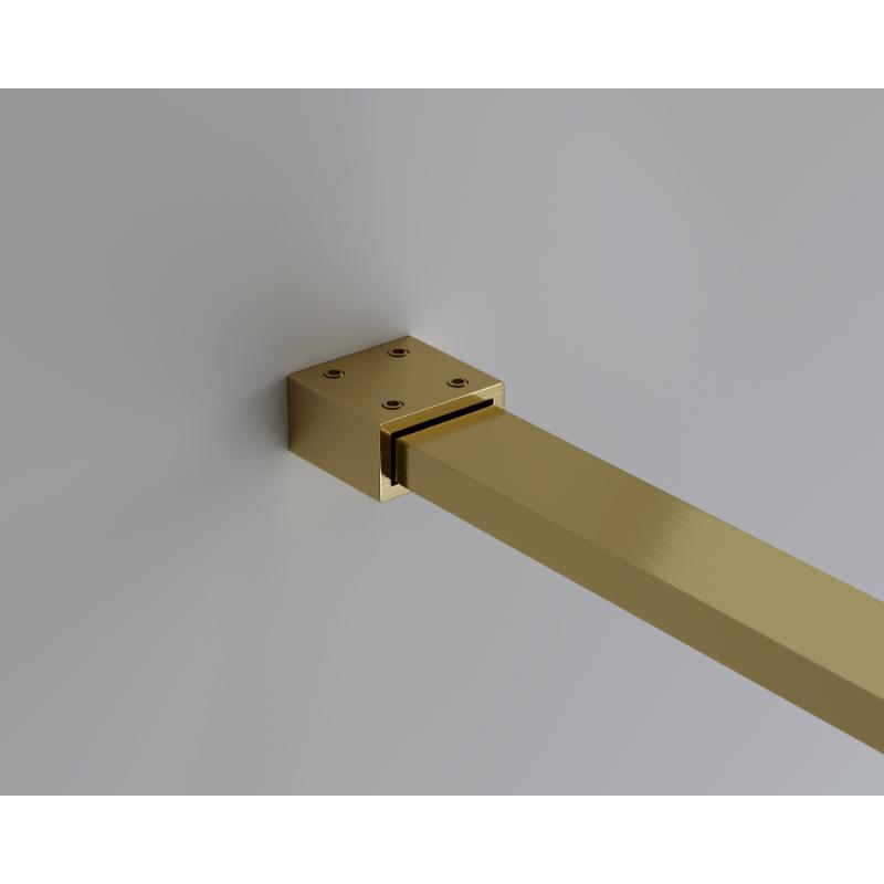 Paravan de duș Walk-In Mediterraneo Trixie 120 cm, sticlă securizată 8 mm, profil auriu