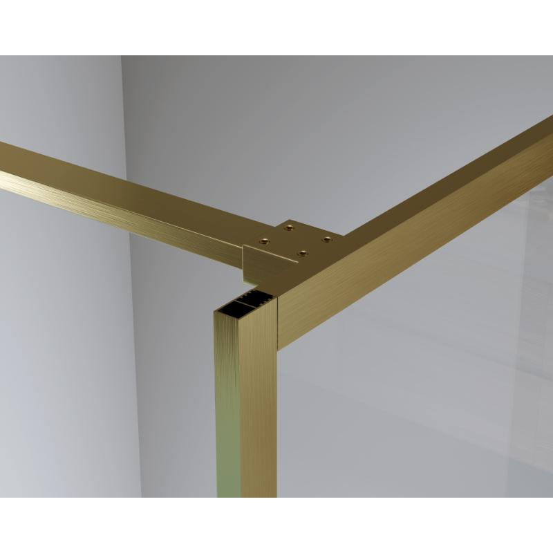 Paravan de duș Walk-In Mediterraneo Trixie 120 cm, sticlă securizată 8 mm, profil auriu
