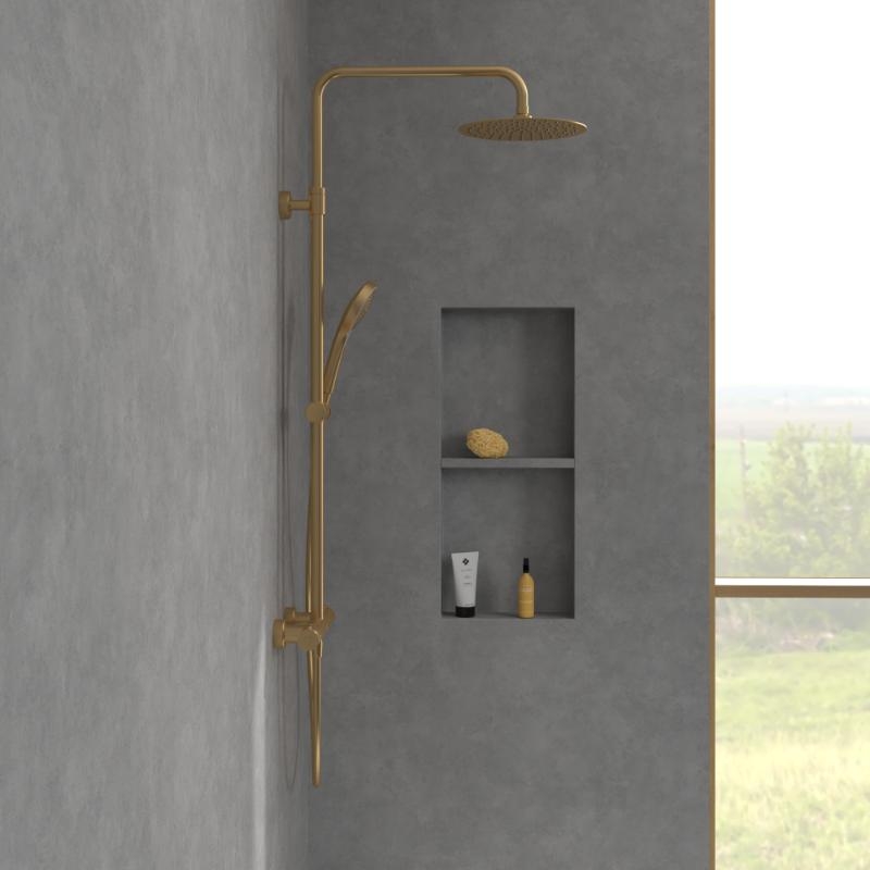 Coloană de duș cu termostat Villeroy & Boch Verve Showers, auriu periat