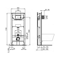 Set rezervor încastrat Ideal Standard ProSys 120 cu clapetă Oleas M3, alb