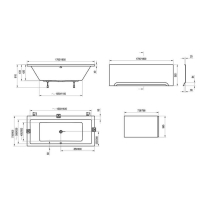 Cadă dreptunghiulară Ravak Formy 01, acril, 180 x 80 cm, alb