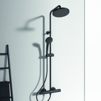Coloană de duș cu baterie termostatată Ideal Standard Ceratherm T25, negru mat