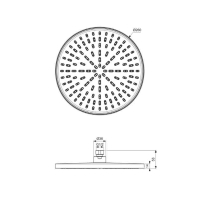  Pălărie de duș Ideal Standard Idealrain, rotundă, 260 mm, crom