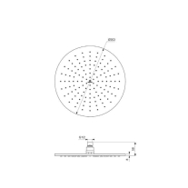  Pălărie de duș Ideal Standard Idealrain, pătrată, 260 x 260 mm, crom