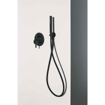 Cot racord de perete pentru duș Ideal Standard Idealrain, profil rotund, negru mat