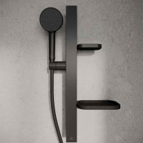  Set de duș Ideal Standard ALU+, pară de duș cu 2 jeturi, bară 60 cm și furtun 175 cm, negru mat