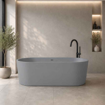 Cadă de baie Zanzibar din compozit mineral, 157 x 63,5 cm, grey stone mat
