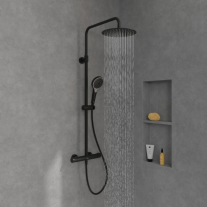 Coloană de duș cu termostat Villeroy & Boch Verve Showers, negru mat