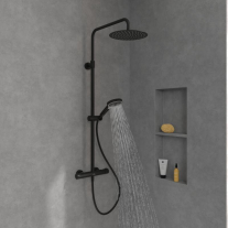 Coloană de duș cu termostat Villeroy & Boch Verve Showers, negru mat