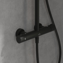 Coloană de duș cu termostat Villeroy & Boch Verve Showers, negru mat