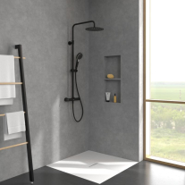 Coloană de duș cu termostat Villeroy & Boch Verve Showers, negru mat