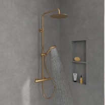 Coloană de duș cu termostat Villeroy & Boch Verve Showers, auriu periat