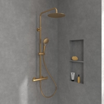 Coloană de duș cu termostat Villeroy & Boch Verve Showers, auriu periat
