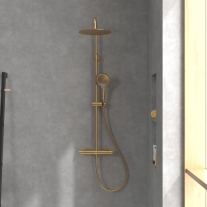 Coloană de duș cu termostat Villeroy & Boch Verve Showers, auriu periat