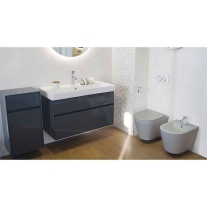 Bideu suspendat Fluminia Cleo, cu fixare ascunsă, 48,5 cm, gri mat