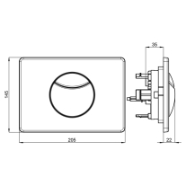 Clapeta Villeroy & Boch, ViConnect, actionare dubla, crom mat