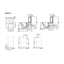 Rezervor monobloc Villeroy & Boch, Venticello, pentru vas WC compact, alb alpin