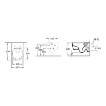 Set vas wc suspendat, Villeroy & Boch, Avento, direct flush, cu capac soft close, quick release, alb alpin