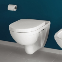 Set vas WC suspendat Villeroy & Boch, O.Novo, direct flush, cu capac soft close si quick release, alb
