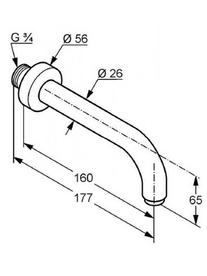 Pipa de umplere cada Kludi, Bozz, crom
