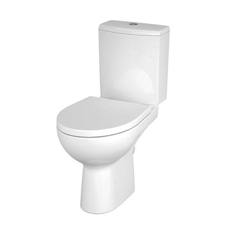 Vas WC compact, stativ, cu capac soft-close, alb, Nature