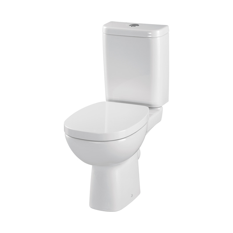 Vas WC stativ cu rezervor alimentare inferioara si capac antibacterian, soft-close, alb, Facile