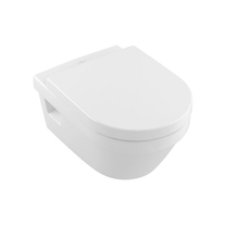 Set vas WC rotund, suspendat, cu capac soft close, alb alpin, Architectura