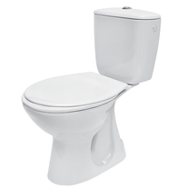 Set vas WC Cersanit, President, evacuare verticala, cu rezervor si capac din duroplast inclus, alb