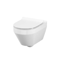Set vas WC Cersanit, Crea, oval, suspendat cu capac Soft-Close si Easy Off inclus